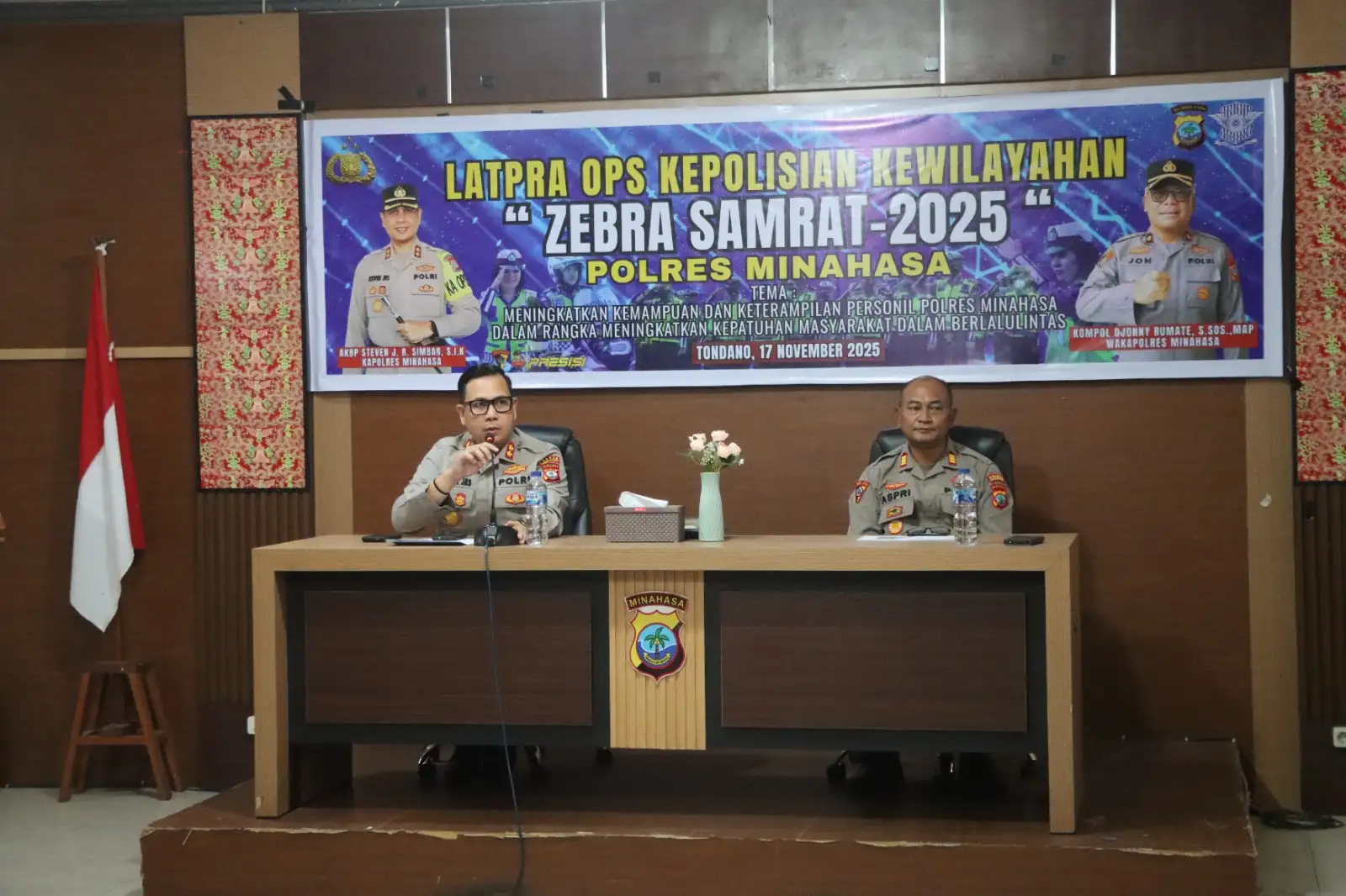 Polres Minahasa Gelar Latihan Pra Operasi Zebra Samrat 2025, Kapolres Tekankan Tanggung Jawab dan Profesionalisme Personel